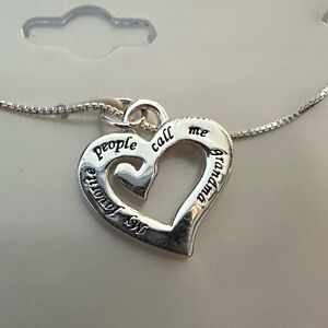 Footnotes Sterling Silver GRANDMA Necklace with Engraved Heart pendant